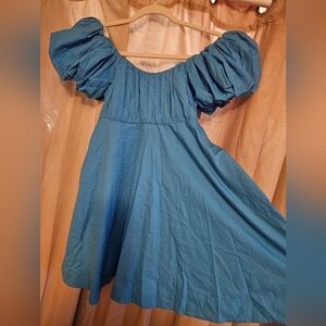 Chic & Cool, TEAL Blue Off-Shoulder Dress